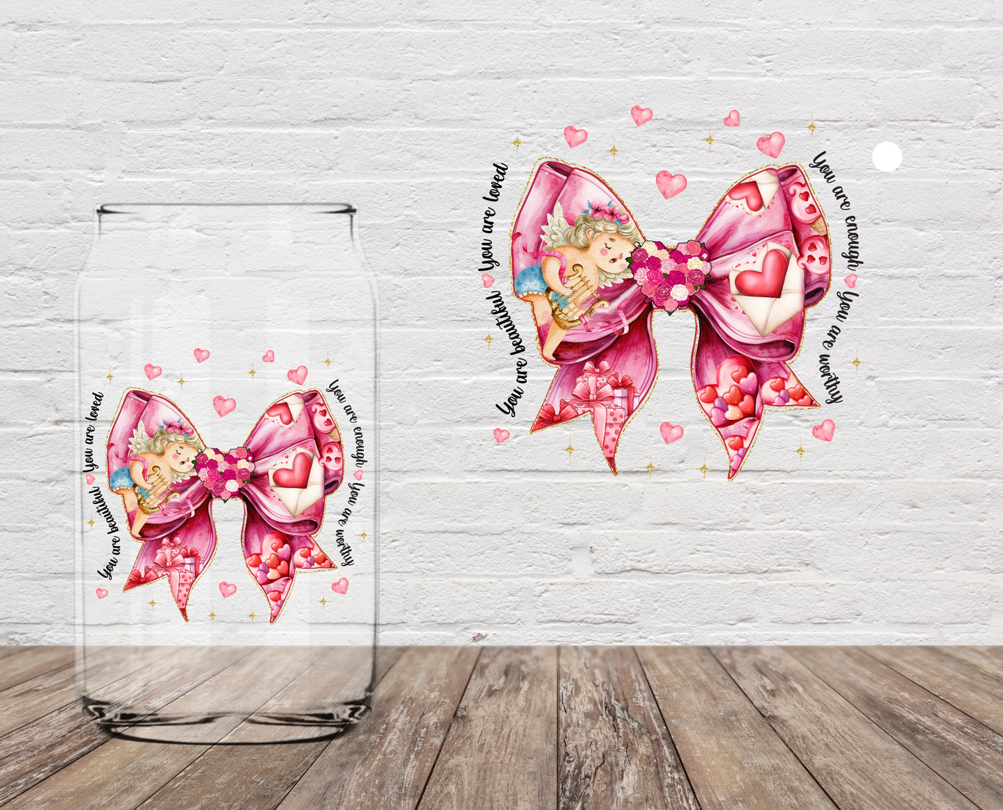 You Are Beautiful Bow 4" UV DTF LAST CHANCE