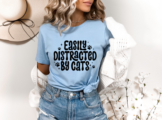 Easily Distracted By Cats Screen Print