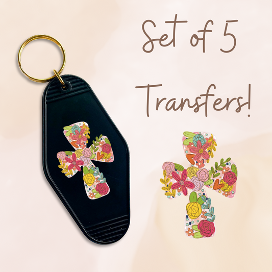 Floral Cross MOTEL KEYCHAIN Transfer