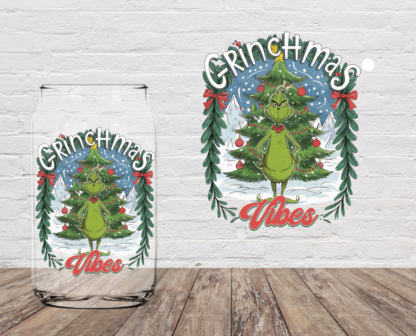 GOOD Green Monster Vibes Christmas Tree 4" UV DTF