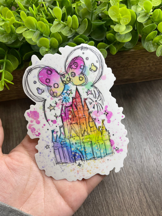Castle WATERCOLOR 5" Vinyl Sticker