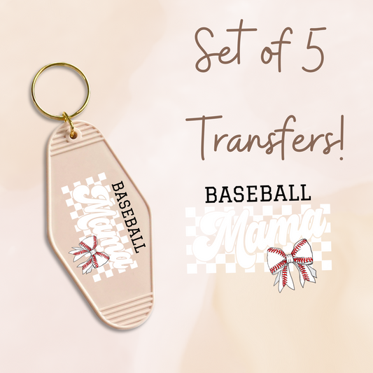 Baseball Mama Checkered MOTEL KEYCHAIN Transfer