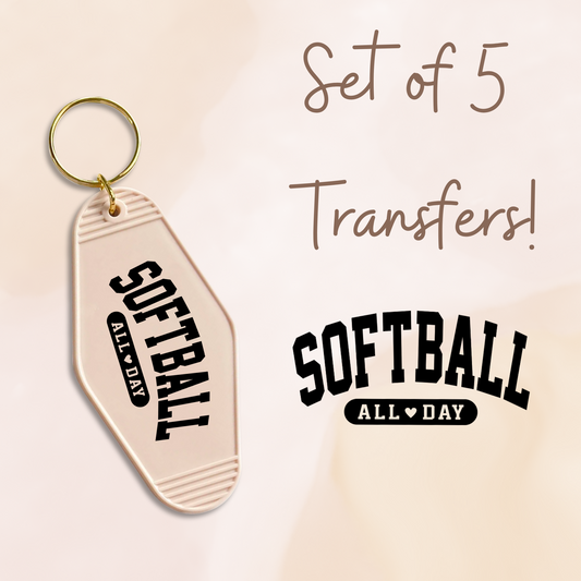 Softball All Day MOTEL KEYCHAIN Transfer