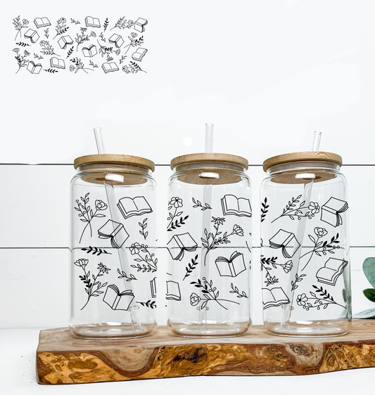 Book Outline & Flowers UV DTF DOUBLE SIDED