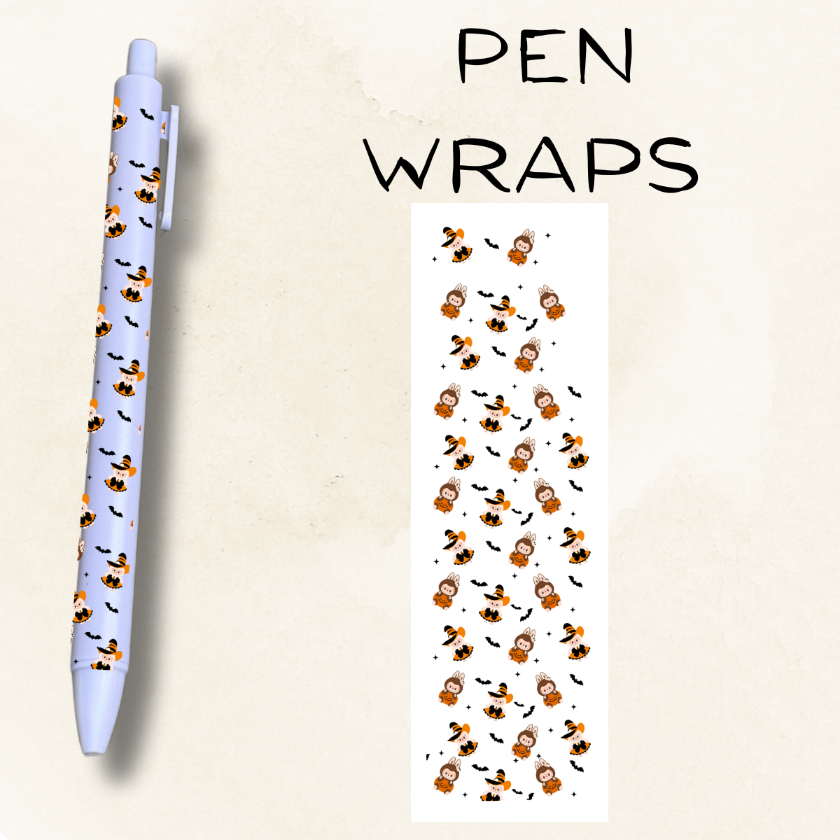 Bubu Pumpkins UV DTF Wrap For Ballpoint Pen