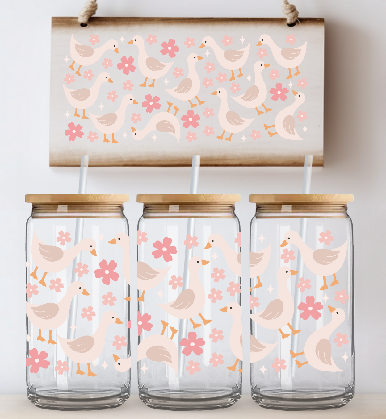 Goose Flowers UV DTF Wrap