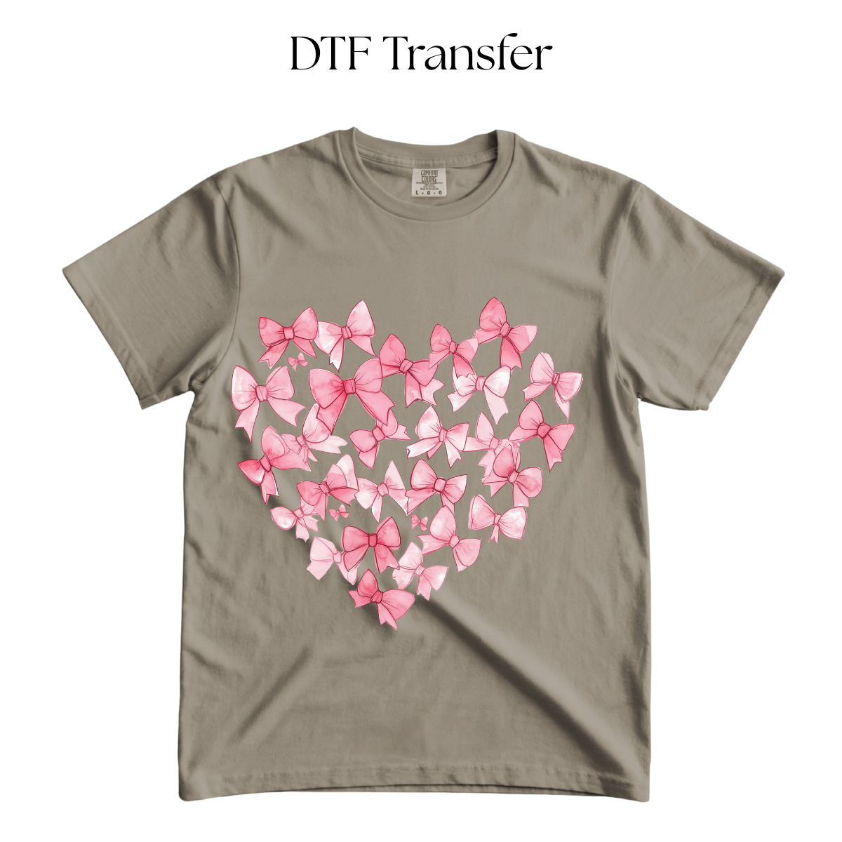 Bow Heart DTF Transfer