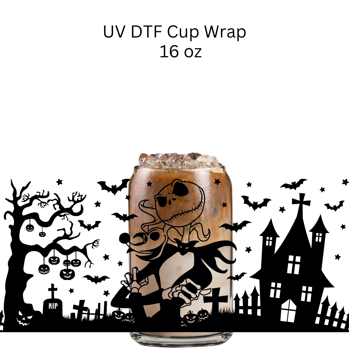 Nightmare Jack and Dog UV DTF Cup Wrap