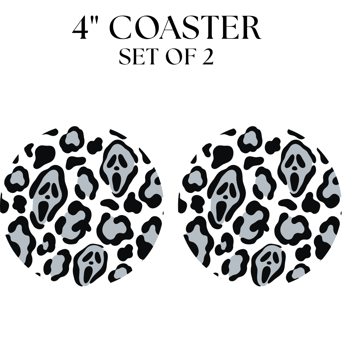Scream Leopard UV DTF Coaster 4"