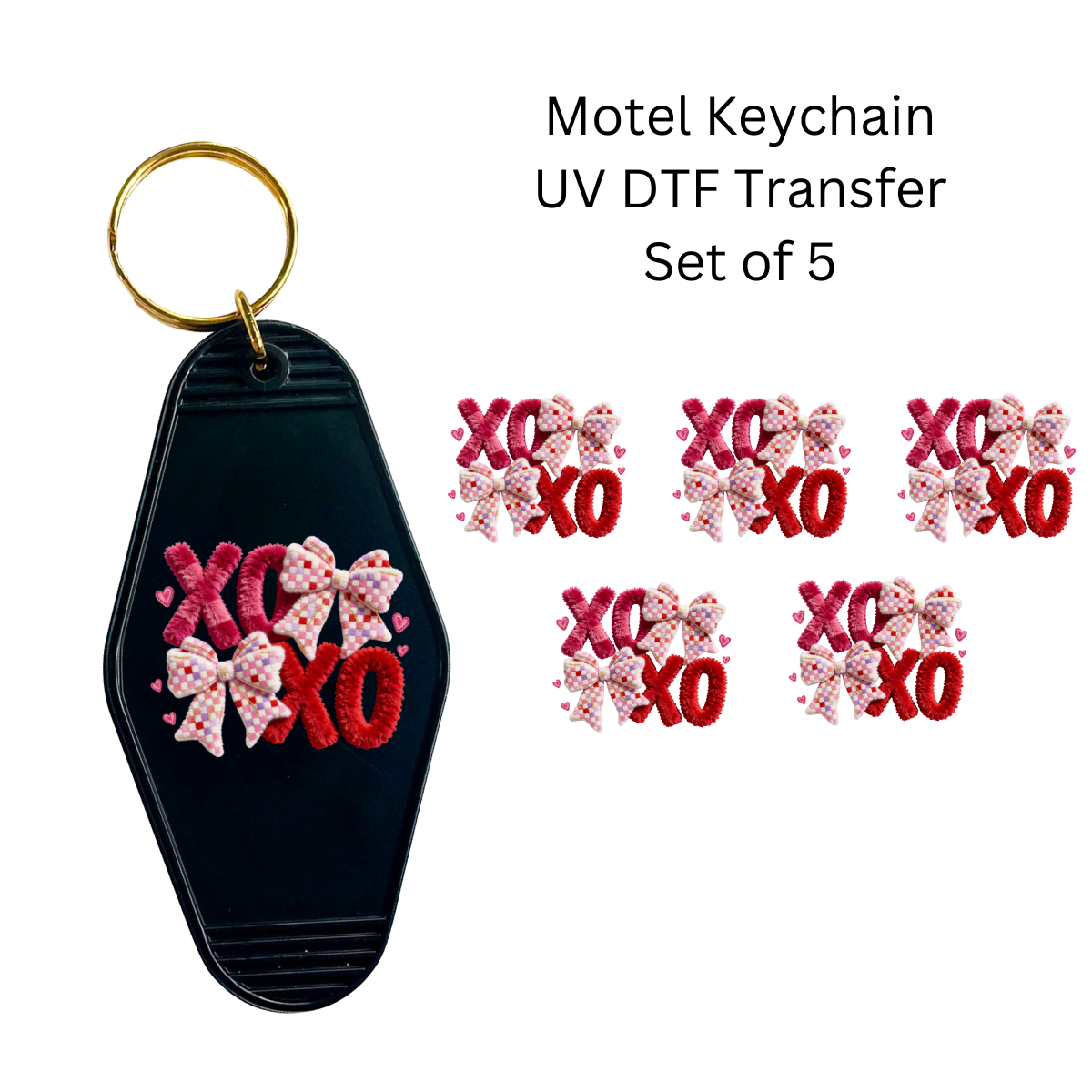 XOXO Faux Chenille Keychain Transfers