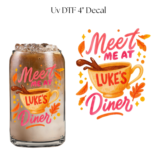 Meet me at the Diner Orange DTF Transfer 4” UV DTF Decal