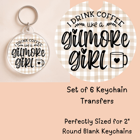 Gil Girls Round Keychain Transfer (SET of 6)