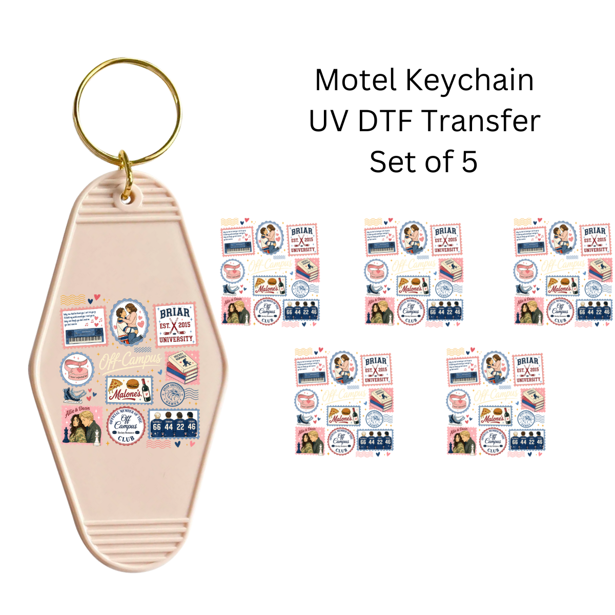 Campus Club Set of 5 Keychain Transfers