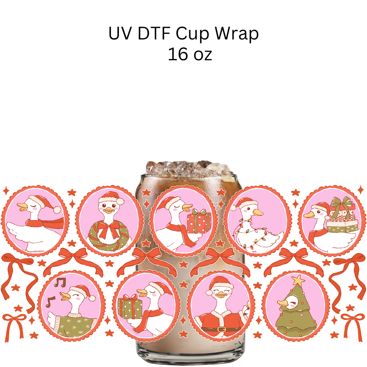 Christmas Duck Frames UV DTF Cup Wrap