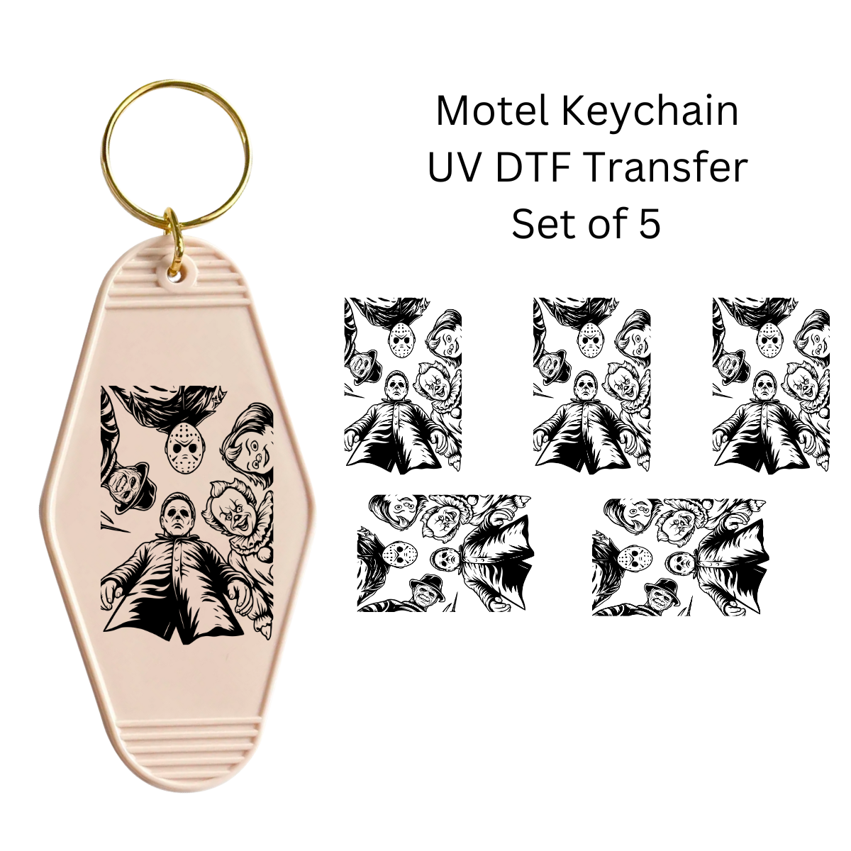 Horror Looking Down Set of 5 Keychain Transfers