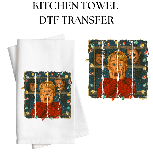 Boy Alone Face Kitchen Towel DTF Transfer