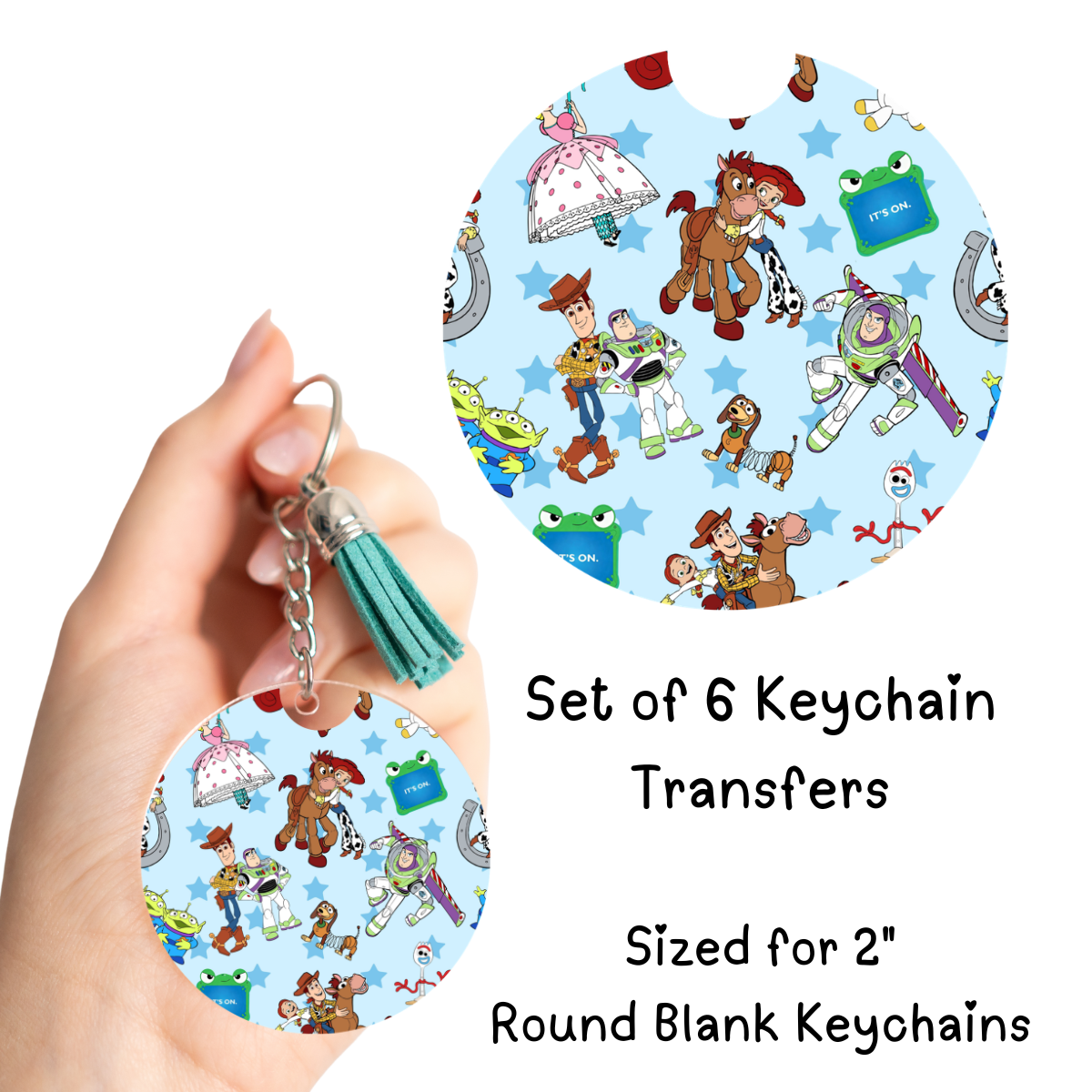 Its On Story Toys Keychain Transfer Set of 6