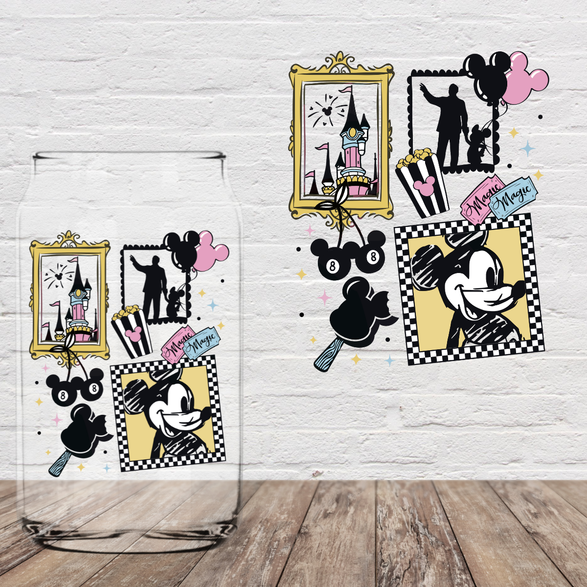 Mouse Checkered Frames 4" UV DTF