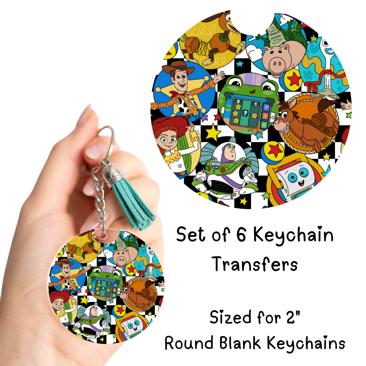 New Toys Round Keychain Transfer Set of 6