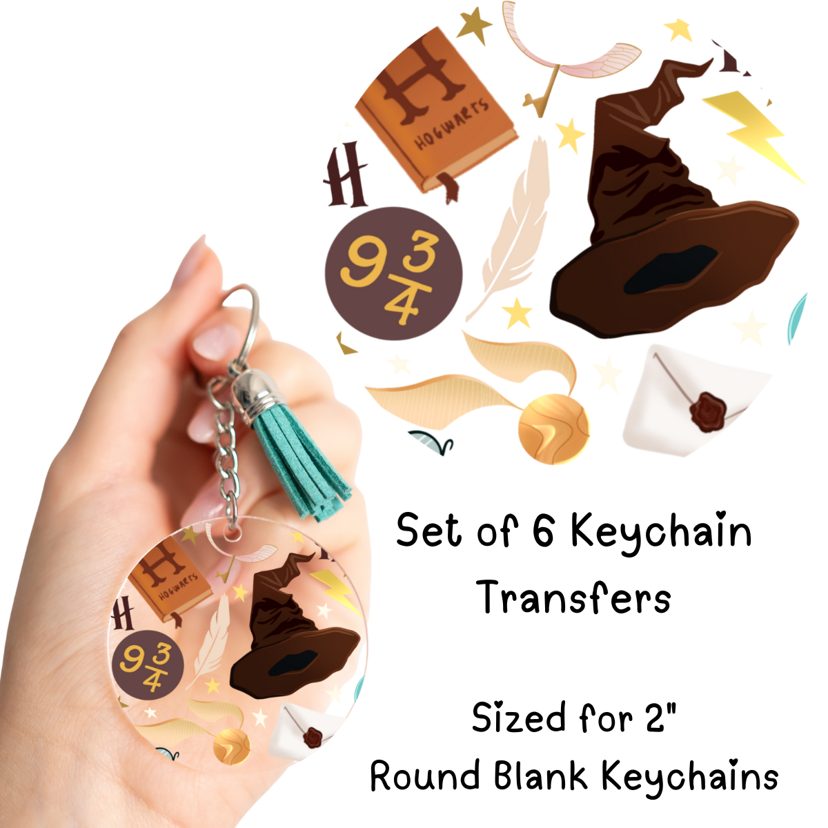 HP Sorcerer Round Keychain Transfers