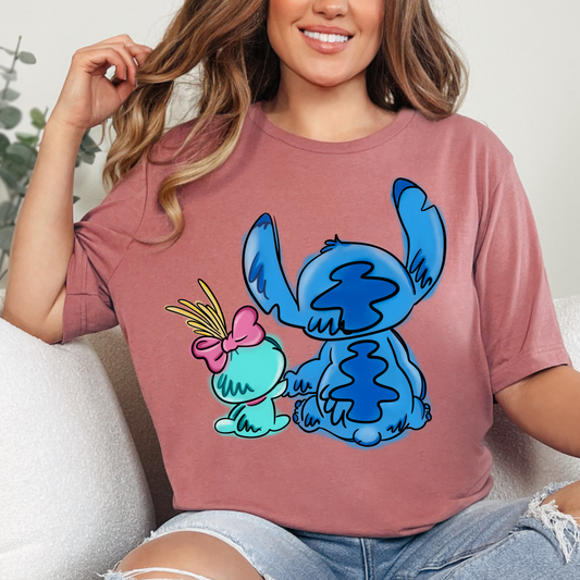 Blue Alien Back Dtf Transfer