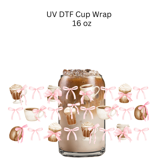 Coffee Bows UV DTF Cup Wrap