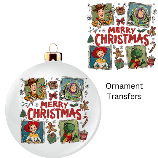 Toy Friends Christmas Ornament Transfer UV DTF