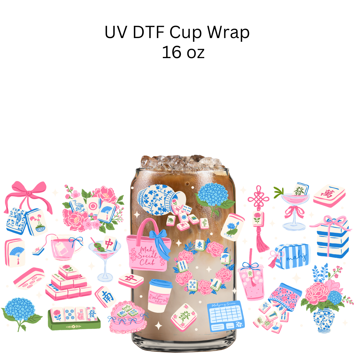 Mahj Social Club UV DTF Cup Wrap