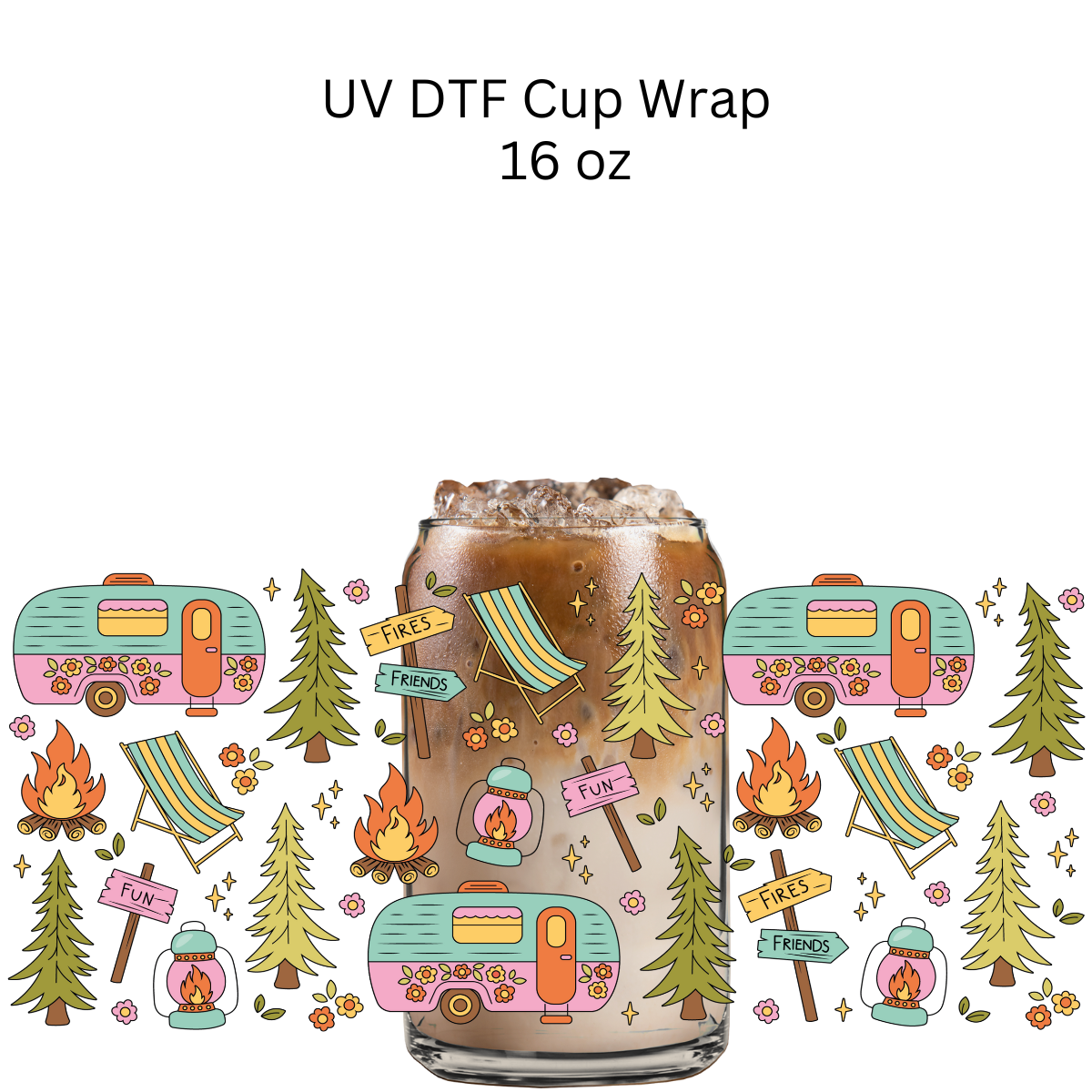 Camping Road Trip UV DTF Cup Wrap