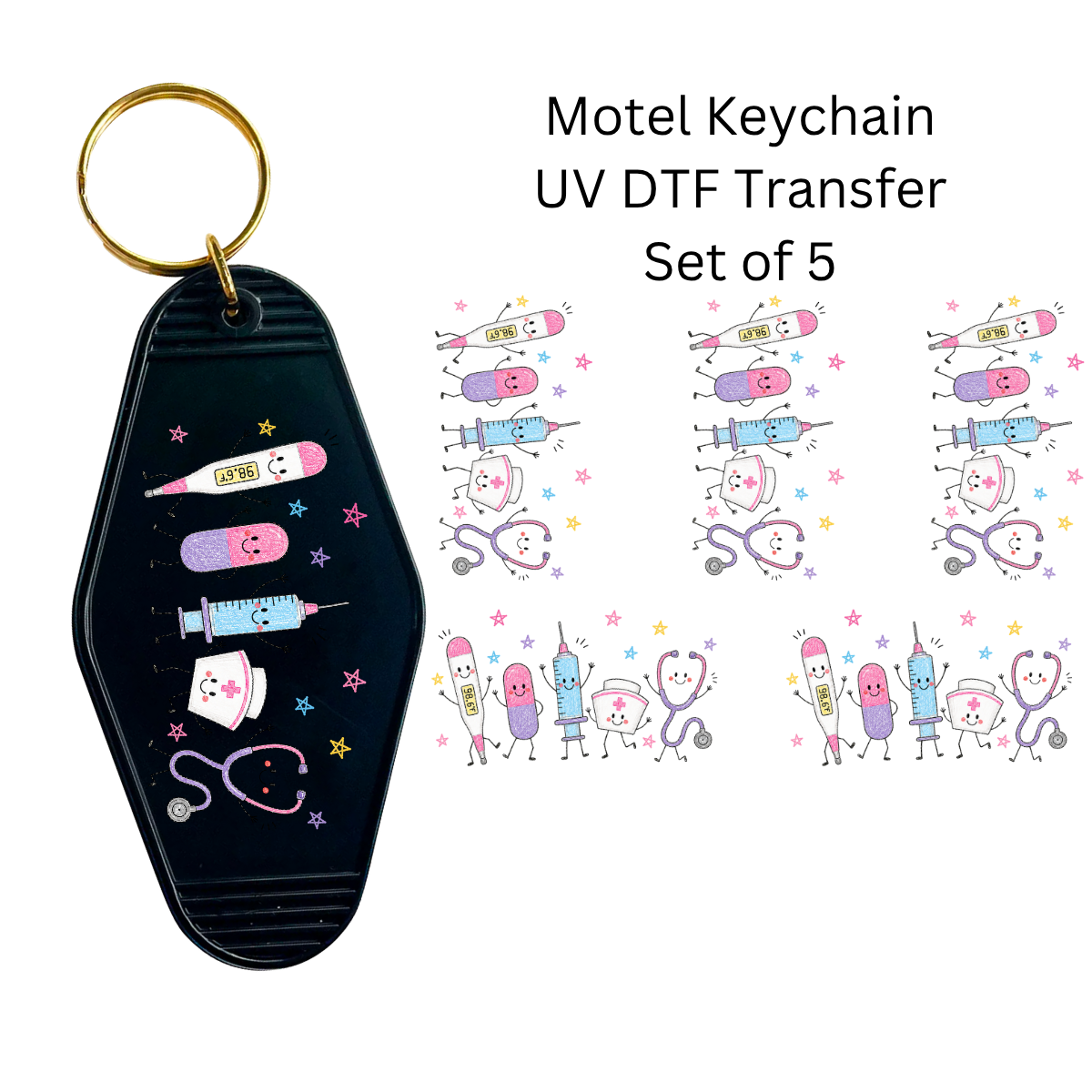 Medical Stuff Set of 5 Keychain Transfers