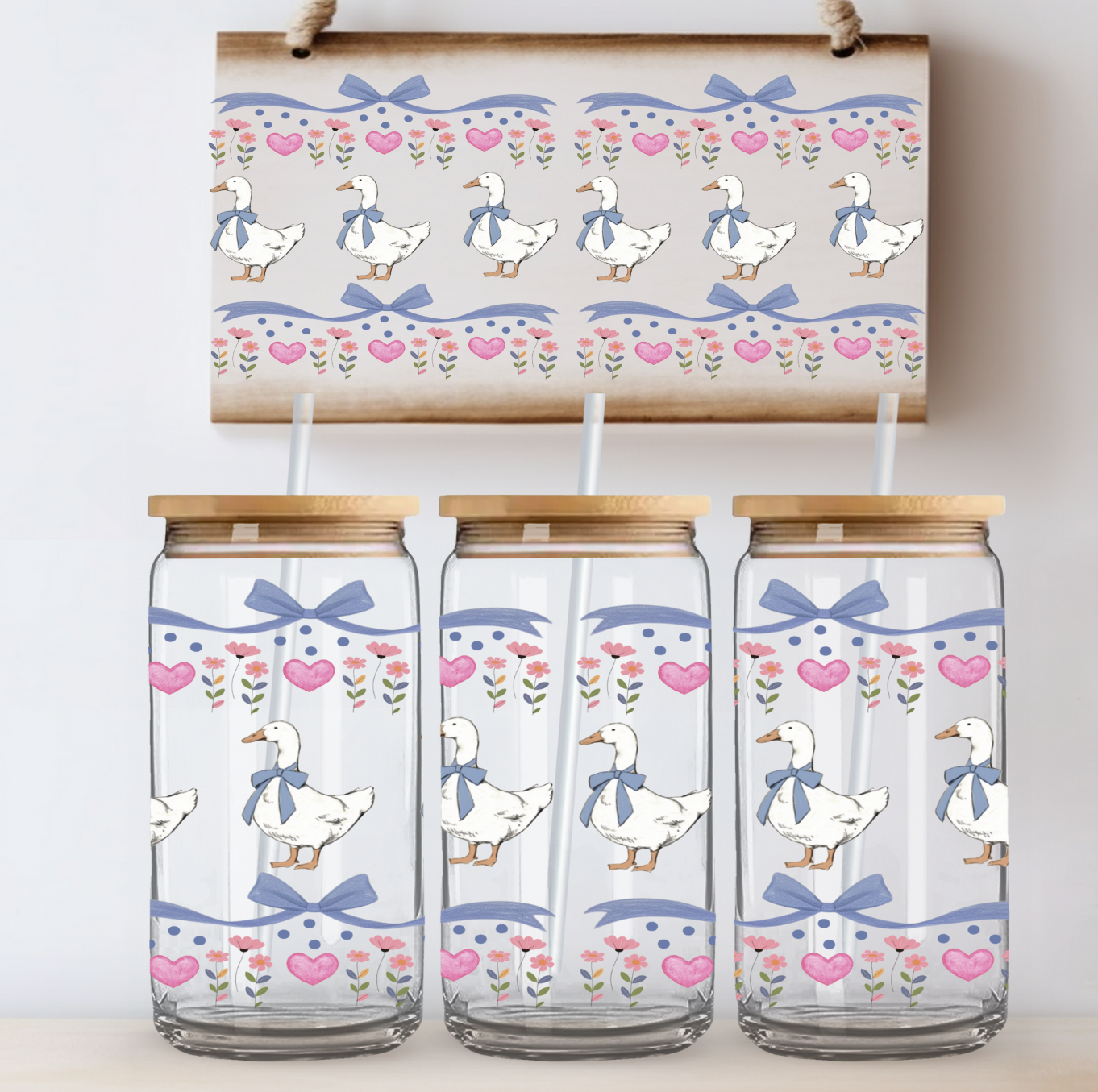 Ducks and Hearts UV DTF DOUBLE SIDED