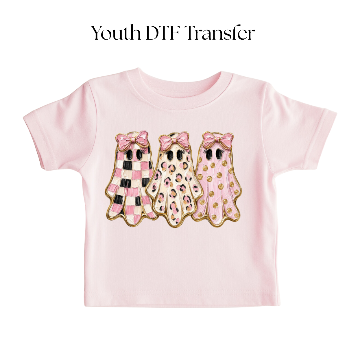 YOUTH Pink Pattern Ghosties DTF Transfer