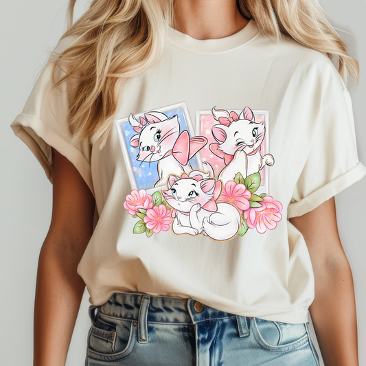 Girl Cat Frames DTF TRANSFER