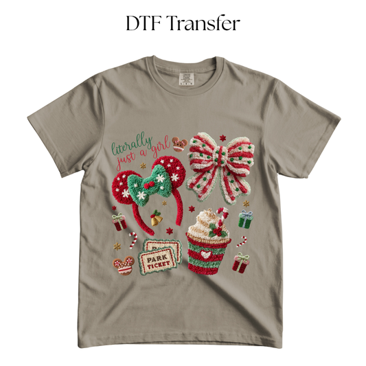 Literally Just a Girl Faux Yarn DTF Transfer
