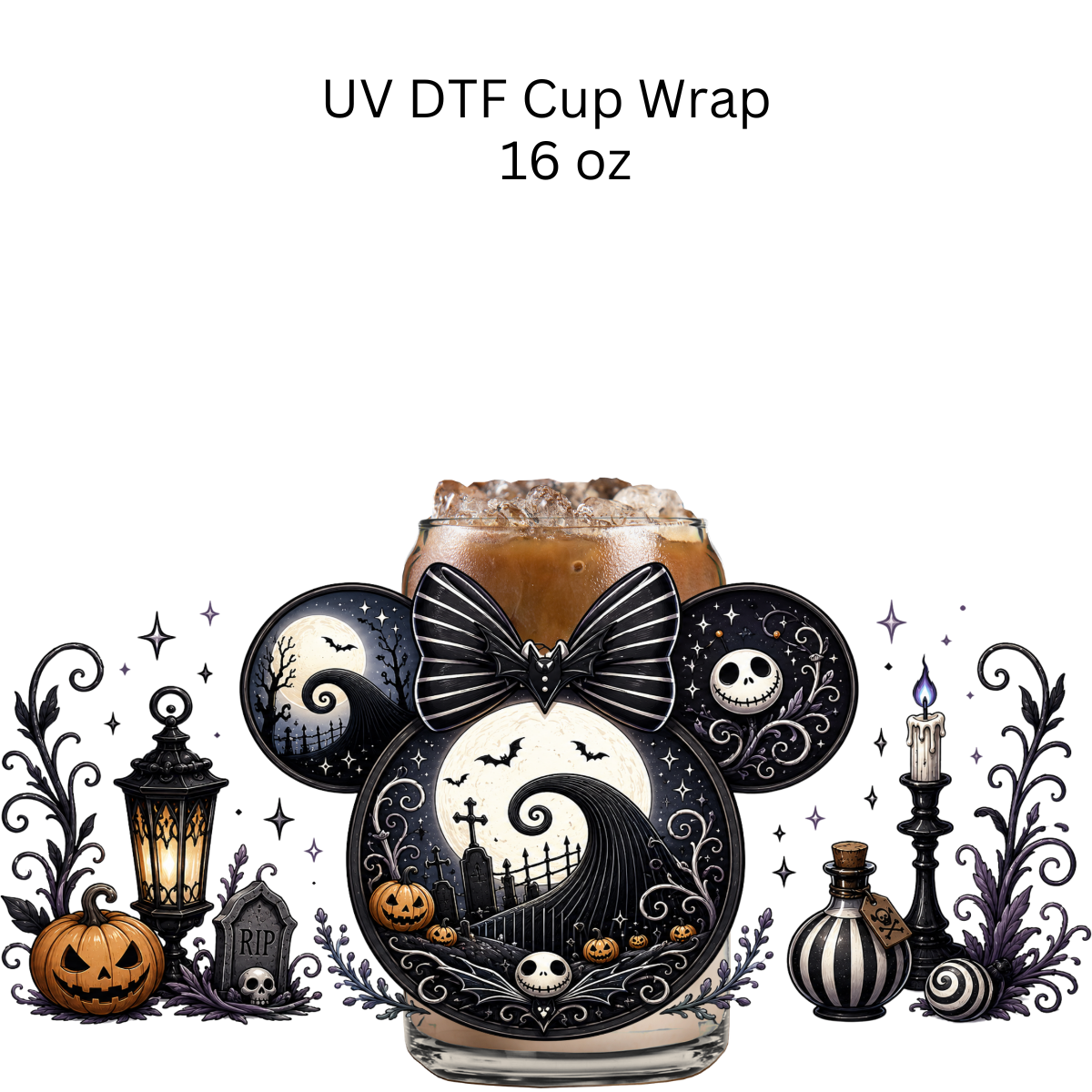 Nightmare Mouse Head UV DTF Cup Wrap