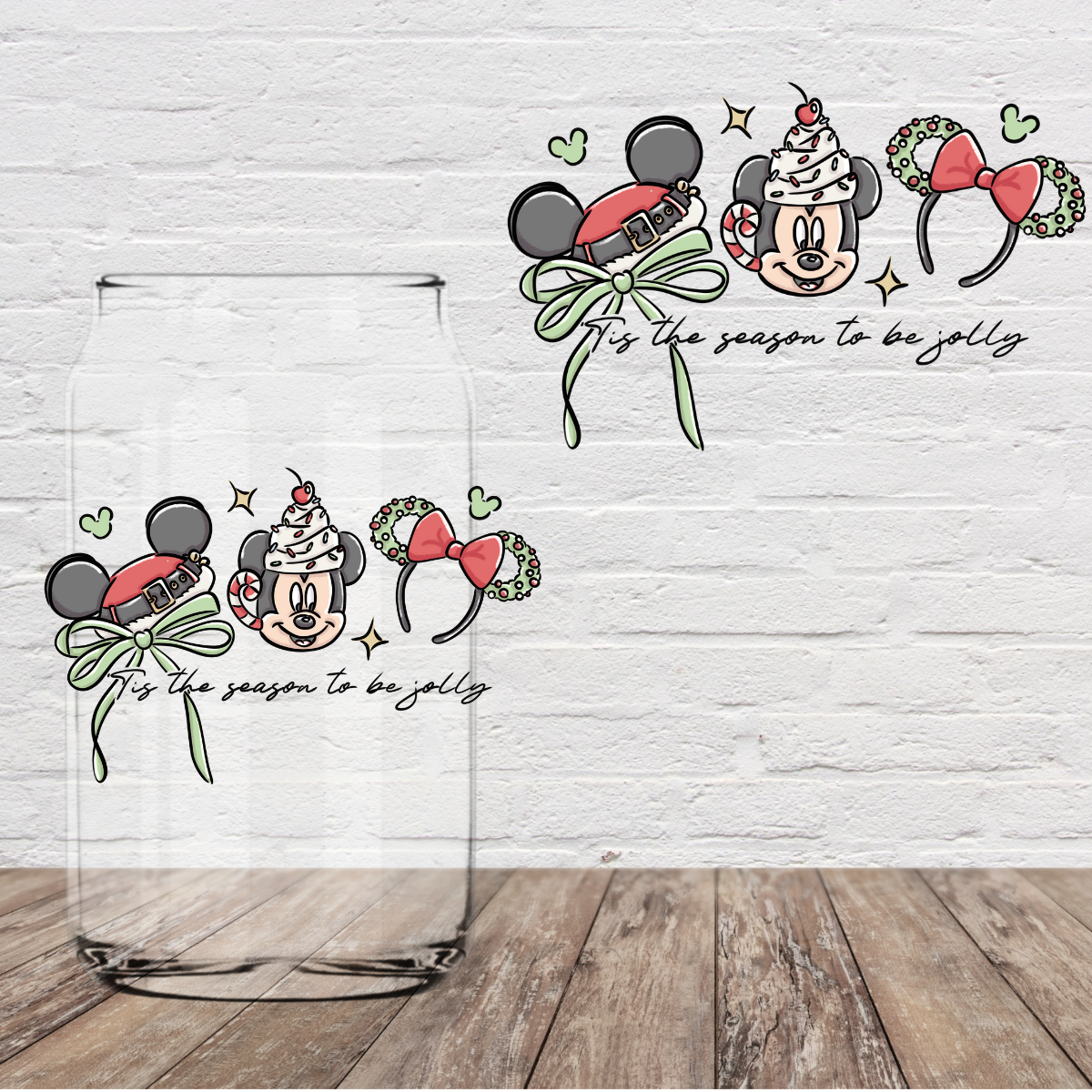 Tis the Season to be Jolly Mouse 4" UV DTF (Print to Order)