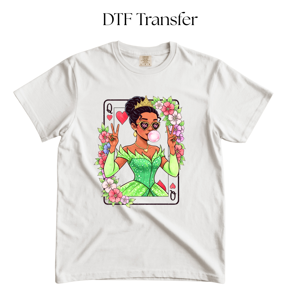 Green Dress Princess Card DTF TRANSFER