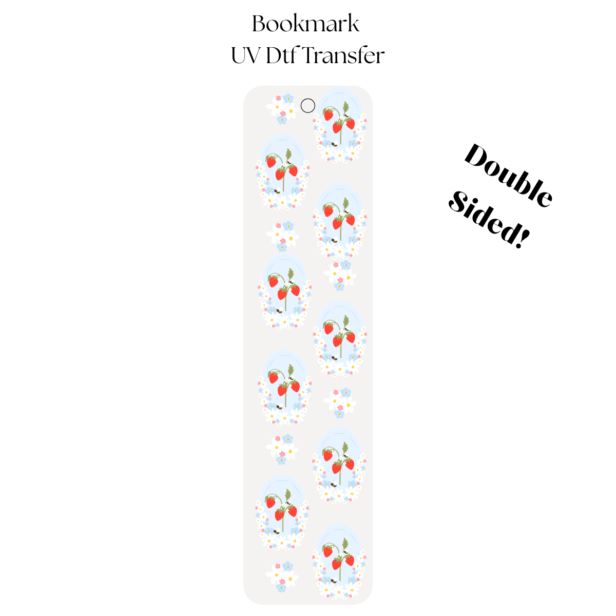 Strawberries Floral Frames Bookmark Transfer