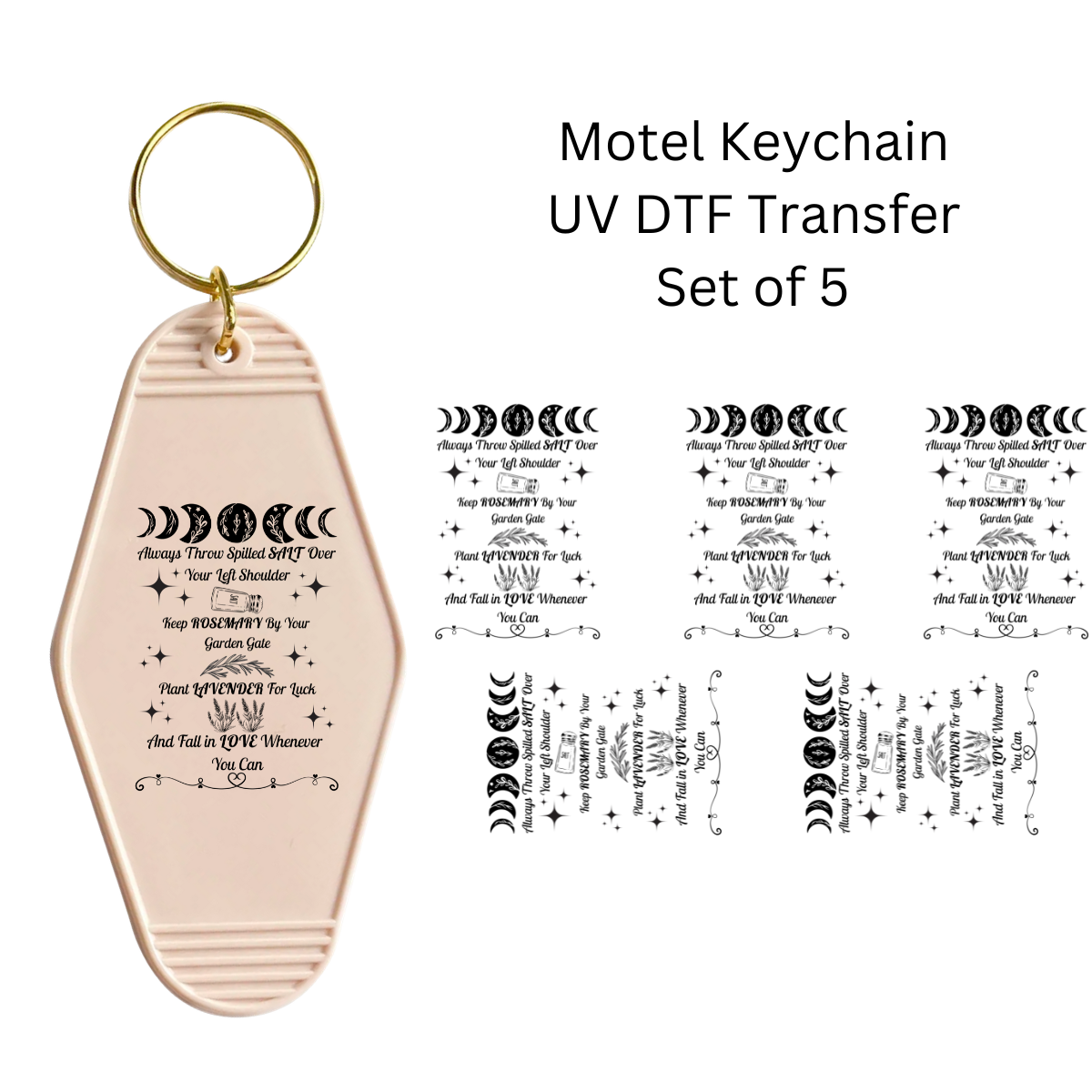 Always Throw Spilled Salt Set of 5 Keychain Transfers