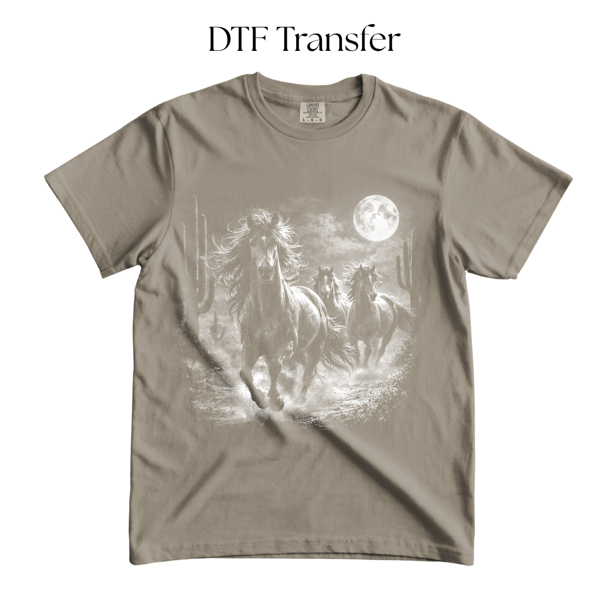 Horses Single Color DTF Transfer