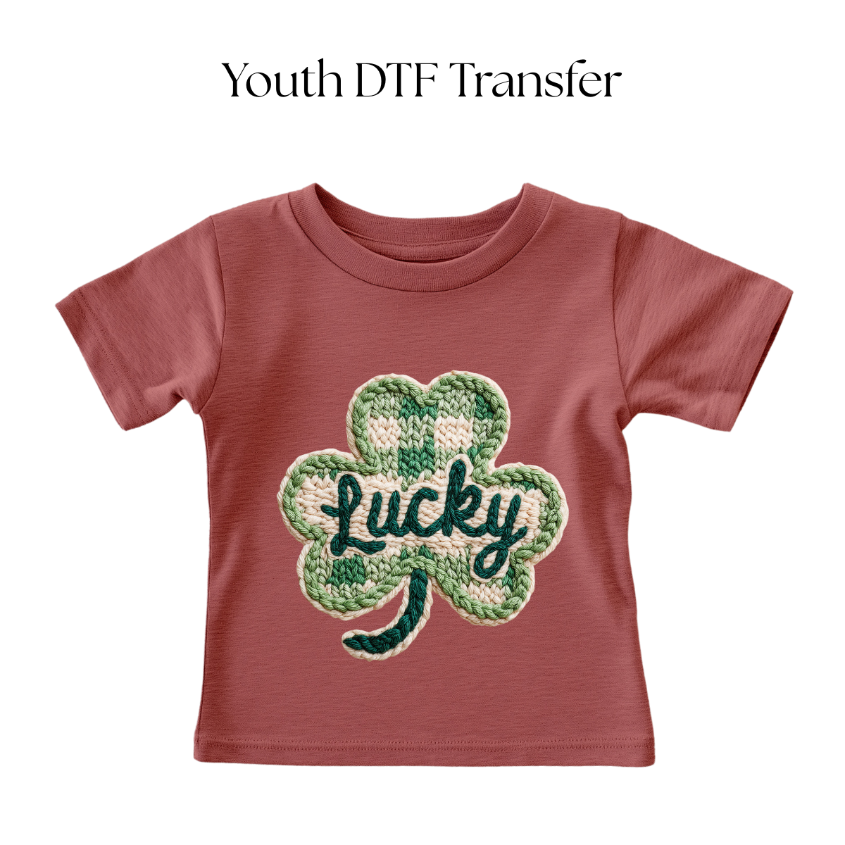 YOUTH Lucky Clover Faux Yarn DTF Transfer