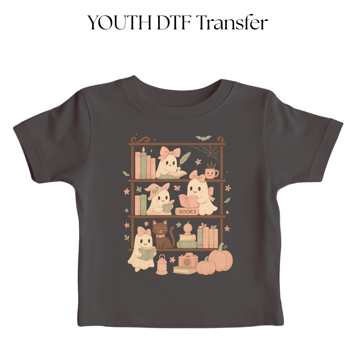 YOUTH Fall Ghost Bookshelves DTF Transfer