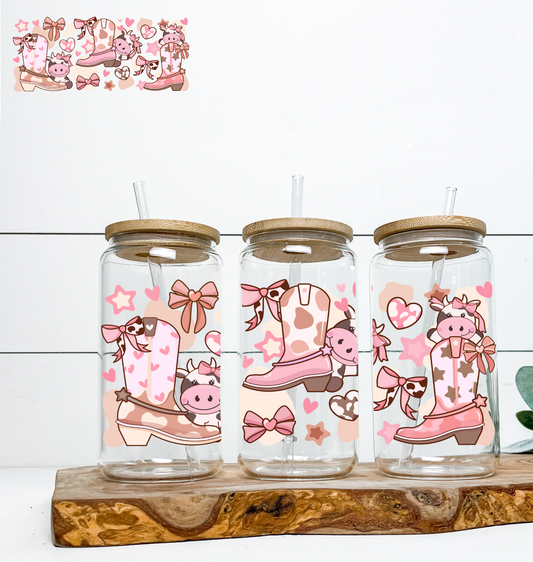 Pink Western UV DTF Wrap