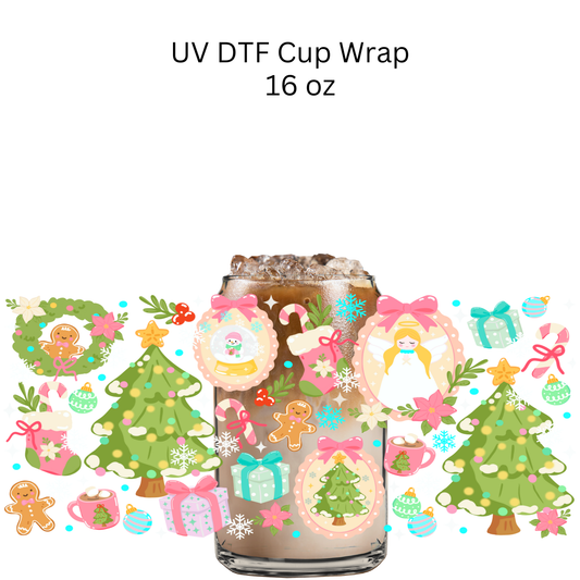 Colorful Christmas Frames UV DTF Cup Wrap