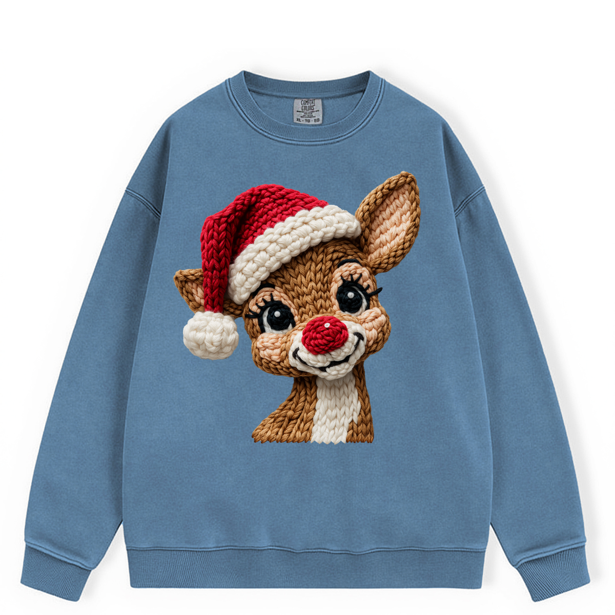 Reindeer Face Faux Yarn DTF Transfer