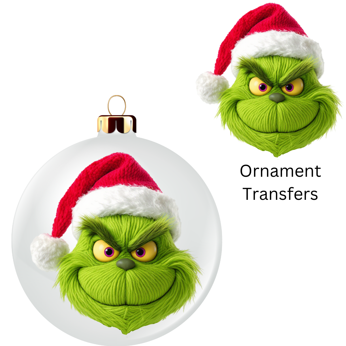 Green Monster Faux Yarn Ornament UV DTF