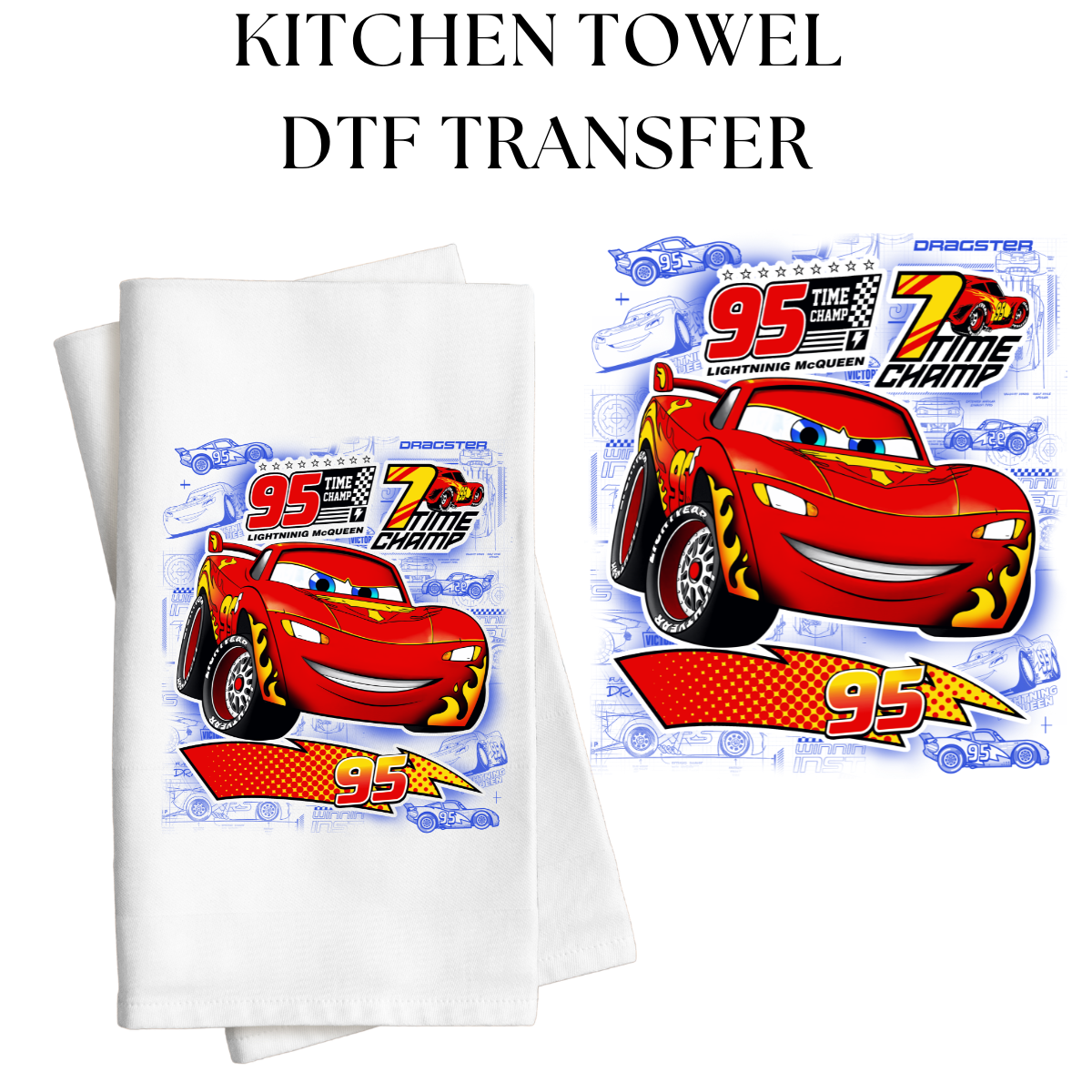 Cars Time Champ DTF Transfer