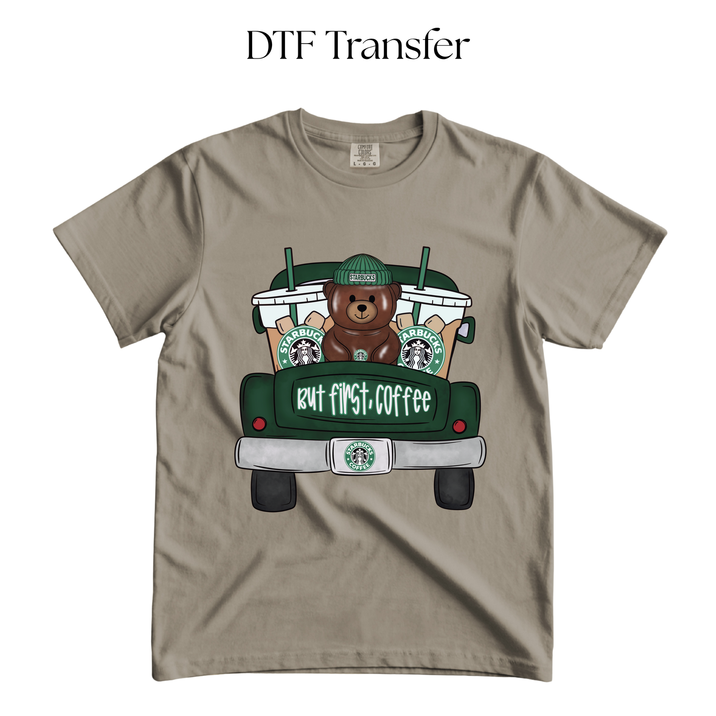 But First Coffee Bear DTF Transfer