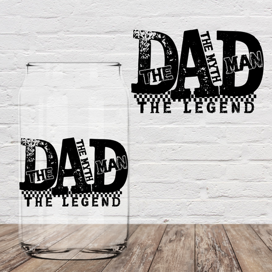 Dad the Man the myth (distressed) 4" UV DTF