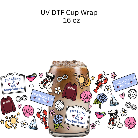 Beach Book UV DTF Wrap